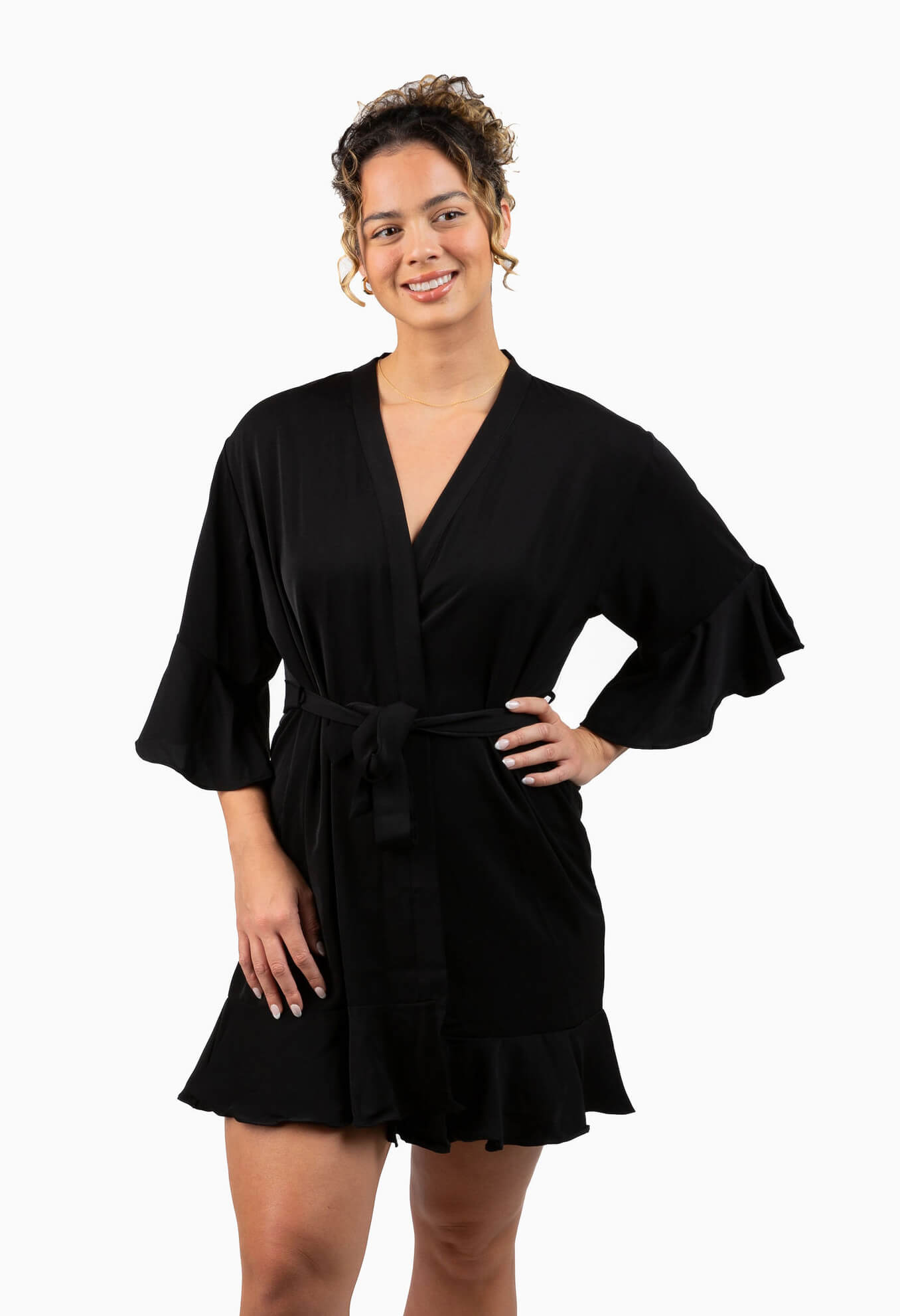 Black Ruffled Robe Black Ruffled Robe