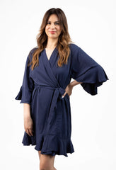 Navy Blue Ruffled Robe Navy Blue Ruffled Robe