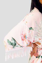 Blush Cotton Floral Robe - Sleeve Blush Cotton Floral Robe - Sleeve
