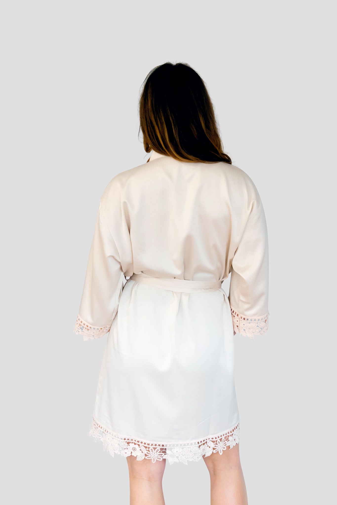 Champagne Solid Color Robe - Back Champagne Solid Color Robe - Back