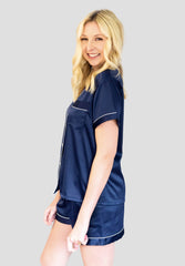 Navy Blue Pajama Set - Side Navy Blue Pajama Set - Side