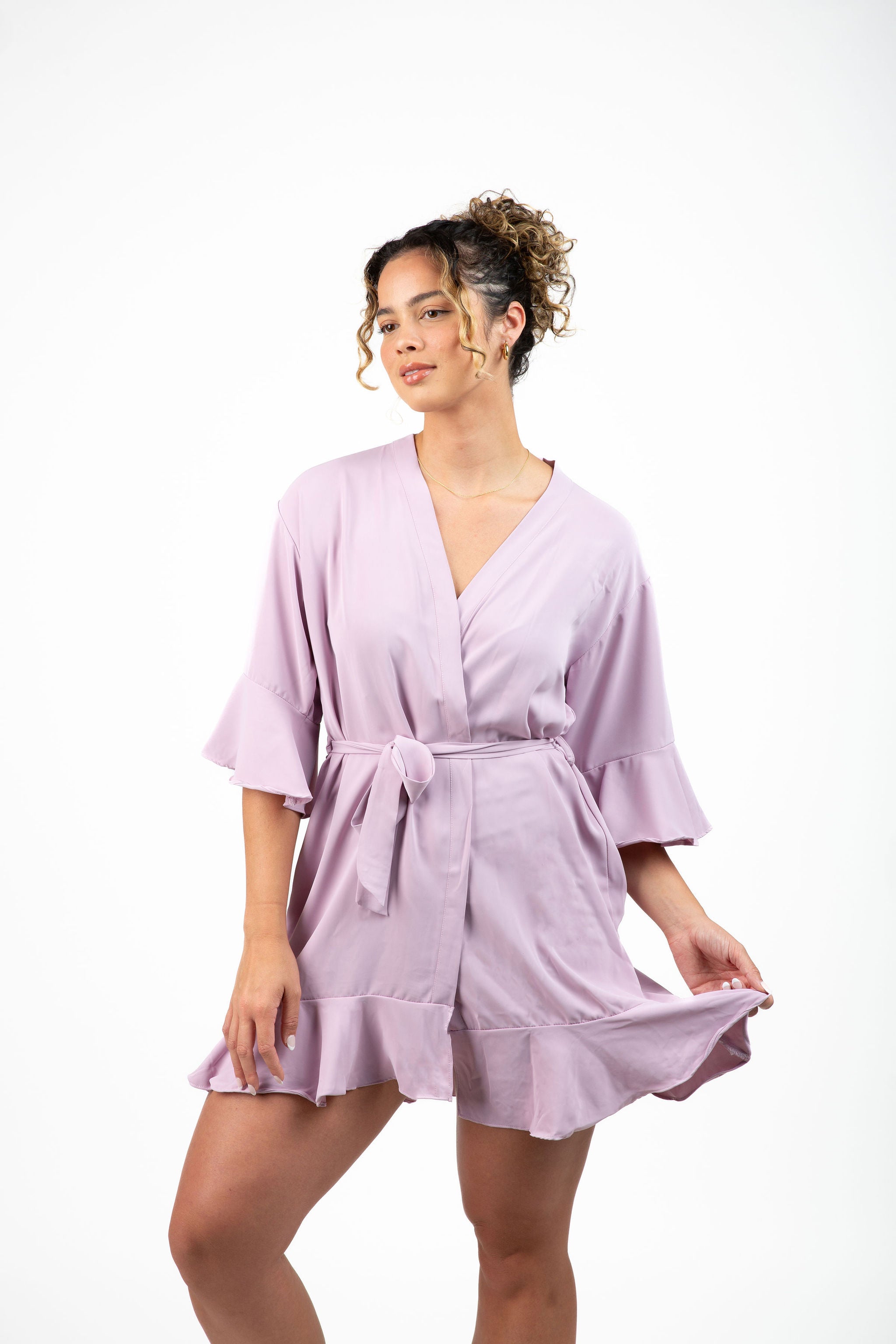 Modern Mauve Ruffled Robe