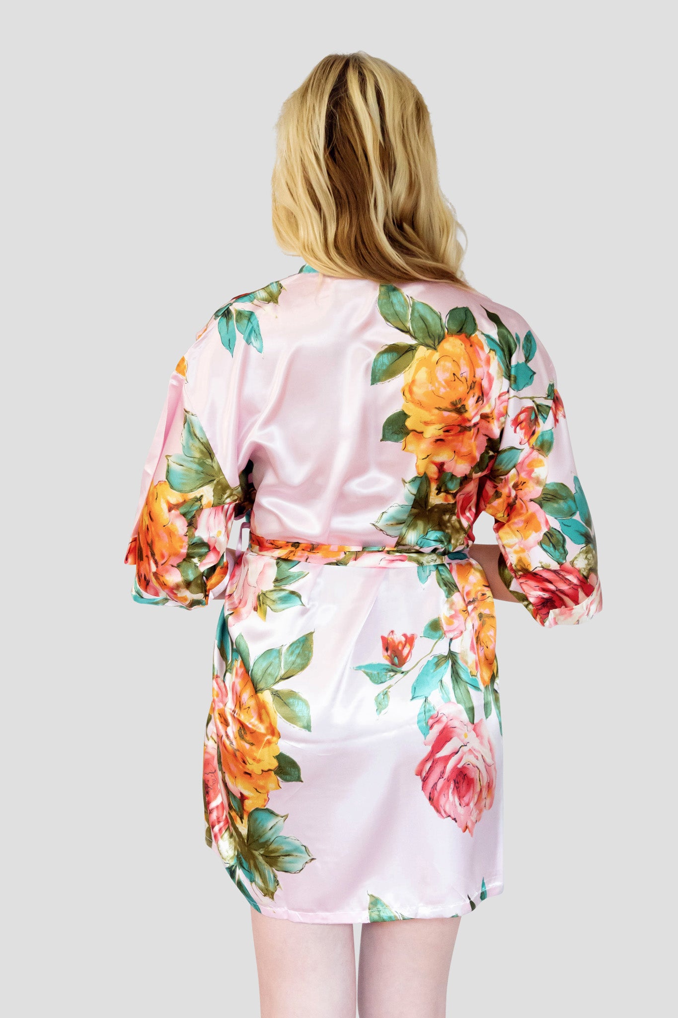 Shop Online Pink Floral Satin Robe for Bride & Bridesmaids | Bridal ...